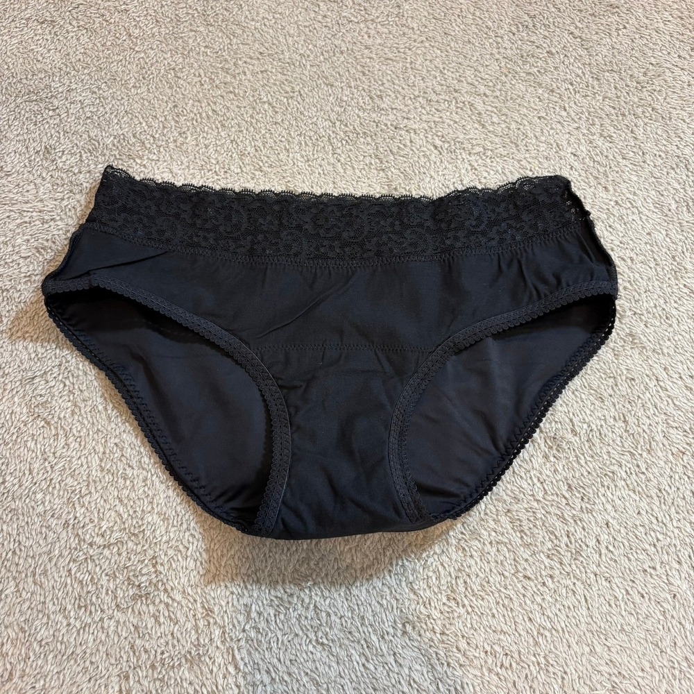 Thinx Hiphugger Period Panties XS Black Lace Trim‎ Absorbent Underwear - Picture 2 of 11